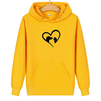 Sweat A Capuche Chat Jaune