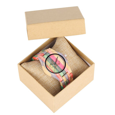 Montre Couple Bambou Femme avec boite