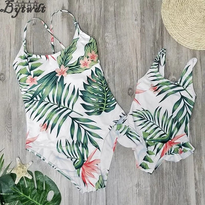 Maillot de Bains Mère Fille Motif Fleuri