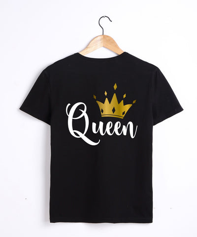 Tee Shirt Couple Queen King Couronne Or