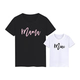 T Shirt Mere Fille Mini Mama Noir et Blanc