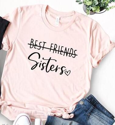 Tee Shirt De Meilleure Amie Sisters Rose - Matchingmood