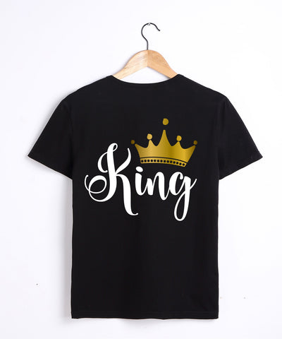 Tee Shirt Couple Queen King Couronne Or