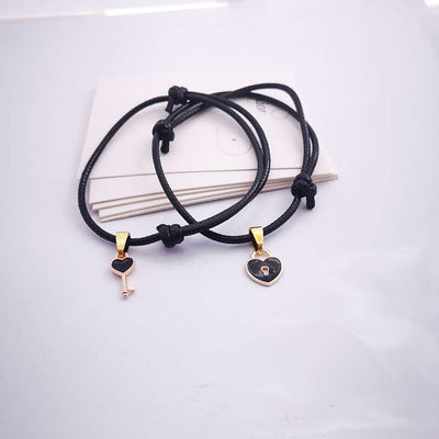 Bracelet pour Couple avec Fermoir Clé noir - Matchingmood