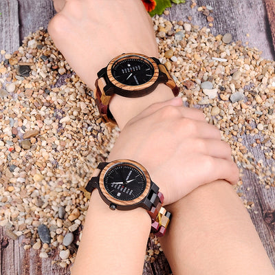 Montre Bracelet Bois Multicolore pour Couple  - MatchingMood