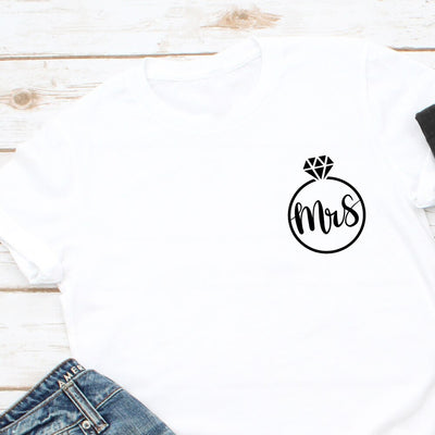 T Shirts Mr And Mrs Wedding Blanc Duo Amoureux