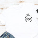 T Shirts Mr And Mrs Wedding Blanc Duo Amoureux