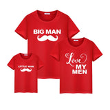 T Shirt Famille Moustache Rouge