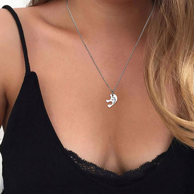 Collier Mère Fille Coeur Entrelacé