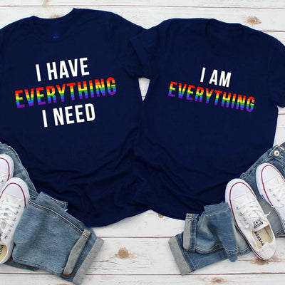 Tee Shirt LGBT  Couple Bleu
