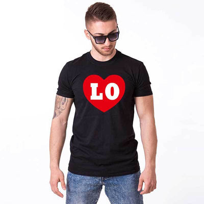 T-Shirt Love Avec Un Cœur Homme Noir