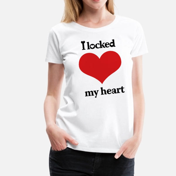 Tee Shirt Couple Coeur  I Locked My Heart- MatchingMood