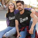 T-Shirt Couple Angel Demon Noir - MatchingMood