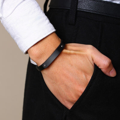 Bracelet Couple Gourmette Homme Cuir - MatchingMood