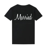 T Shirt Just Married Pour Couple - Married noir