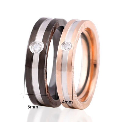 Bague Couple Oxyde de Zirconium Dimensions