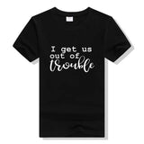 Tee Shirt Meilleures Amies Out Of Trouble Noir - MatchingMood