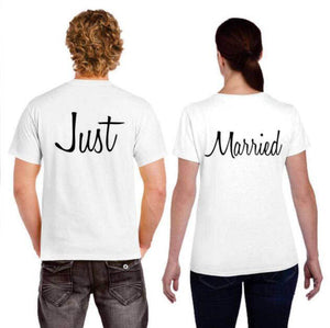 T Shirt Just Married Pour Couple