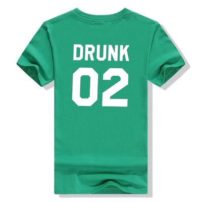 T Shirt Couple Saint Patrick DRUNK 02 Blanc