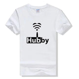 T-Shirt Couple Wifi - Hubby Blanc - MatchingMood