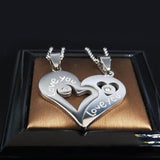 Collier Coeur Séparable Couple Love Argent