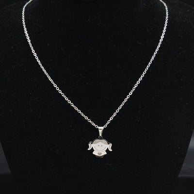 Collier Amoureux Couple Fun Fille à couettes