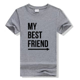 T-Shirt Meilleure Amie Pas Cher My Best Friend Gris Flèche Droit - MatchingMood