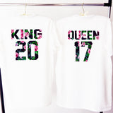 T Shirt Couple King et Queen Roses Girlie