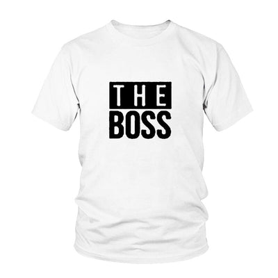 Tee Shirt c'est Moi le Boss pour Couple blanc