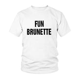 T-shirt Fun Brunette blanc