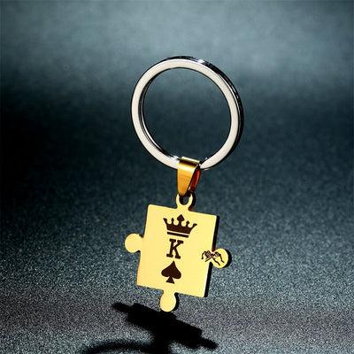 Porte Clé Couple Gravé King Queen