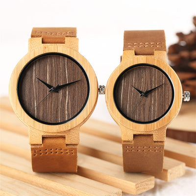 Montre Couple en Bamboo