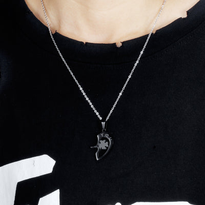 Collier Coeur Separable Couple Clé Treffle