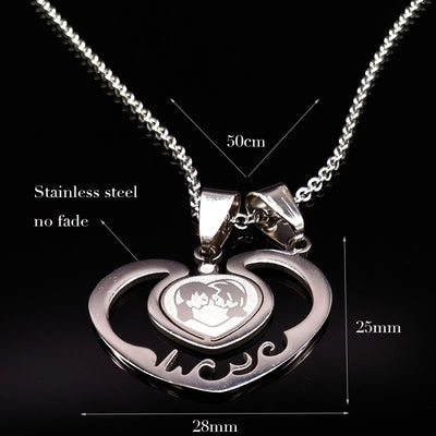 Collier Pendentif Coeur Couple Dimensions