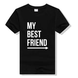 T-Shirt Meilleure Amie Pas Cher My Best Friend Noir Flèche Droit - MatchingMood