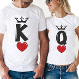 Tee-Shirt Couple Queen King de coeur