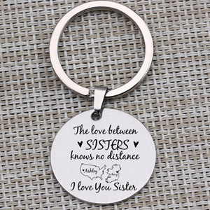 Porte Clé I Love You Sister Argent