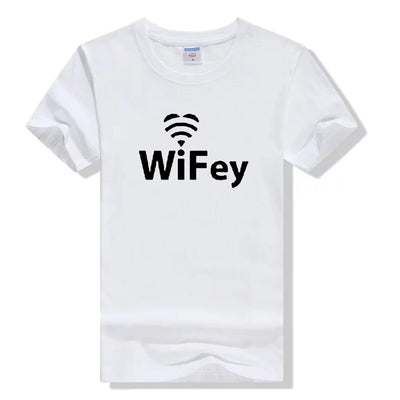 T-Shirt Couple Wifi - Wifey Blanc - MatchingMood