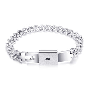 Bracelet Couple Avec un Cadenas
