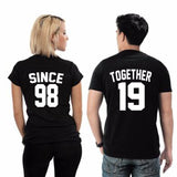 T Shirt Couple Together Since Personnalisable - MatchingMood