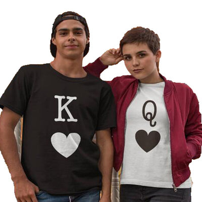 T-Shirt Couple Roi et Reine de Coeur - MatchingMood