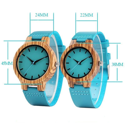 Montre Bracelet en Cuir Bleu pour Amoureux - MatchingMood