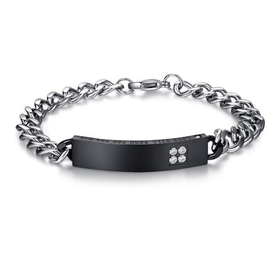 Bracelet Couple A Personnaliser Noir - MatchingMood