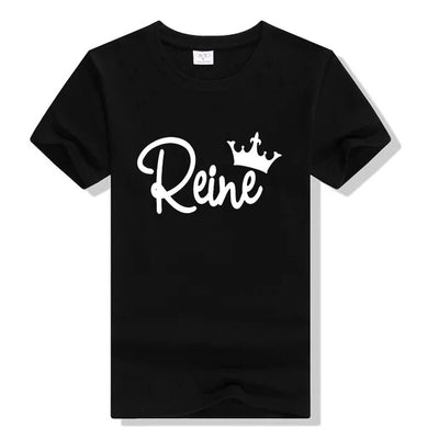 T-Shirt Couple Roi et Reine - Reine Noir - MatchingMood