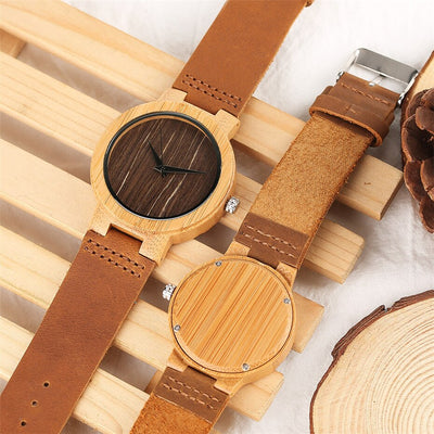 Montre en Bamboo Pour Amoureux