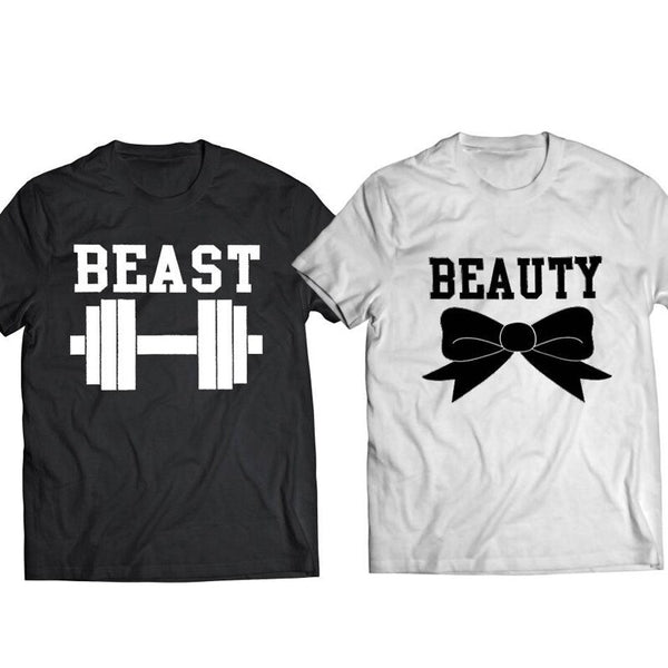 T-Shirt Couple Beauty and The Beast Muscle