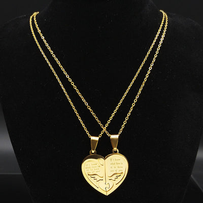 Collier Pendentif Couple Coeur