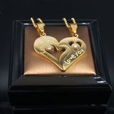 Collier Coeur Séparable Couple Love Or