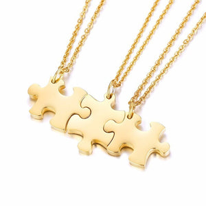 Collier d'Amitié Puzzle Personnalisable pour 3 amis