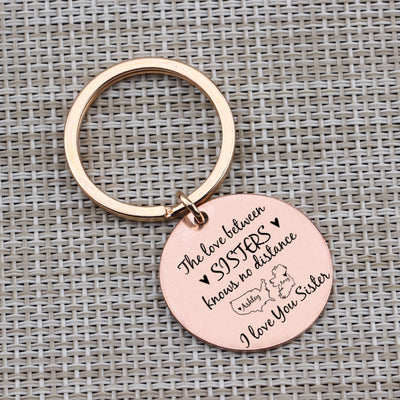 Porte clé L'amour entre 2 soeurs n'a aucune frontière